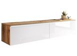 TV-Lowboard mit LED ca. 140x30 cm Weiß/Eiche