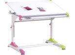 Jugendschreibtisch ca. 100x66 cm Weiß/Pink/Grün