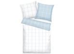Bettwäsche TOM TAILOR HOME "LARGE CHECK in Gr. 135x200cm oder 155x220cm", blau (crisp weiß, sky blau), B/L: 155cm x 220cm, 1 Stk., 1 Stk., Renforcé, B/L: 80cm x 80cm, 2 Stk., Renforcé, Obermaterial: 100% Baumwolle, Bettwäsche, Bettwäsche, new bedroom, gewebtes Label