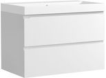 Waschtisch WELLTIME "CABO, Waschtisch", matt weiß, B:80cm H:58,5cm T:46cm, Waschtische, Waschtisch, matt weiß, griffloses Design