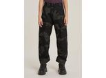 Wirkhose G-STAR "Cargohose 3D Boyfriend", Damen, Gr. 24, asfalt, carbon ao, Obermaterial: 97% Baumwolle, 3% Elasthan, Hosen