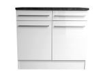 P & B Schubkastenunterschrank, Weiß, Weiß Hochglanz, Holzwerkstoff, 2 Fächer, 2 Schublade(n) Schubladen, 100x90x60 cm, Küchen, Küchenmöbel, Küchenschränke, Küchenunterschränke