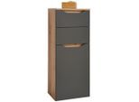 P & B Unterschrank, Anthrazit, Eiche, Kunststoff, 1 Fächer, 2 Schublade(n) Schubladen, 40x102x30 cm, Badezimmer, Badezimmerschränke, Bad Unterschränke