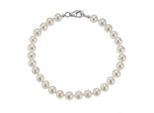 Zeeme Pearls Armband Silber 925 rhodiniert mit weißen Perlen 6mm