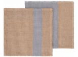 Spültuch BLOMUS "GANO, aus 100% Baumwolle, GOTS organic, zertifiziert durch BCS 35020", beige (indian tan, tradewinds), B:25cm L:25cm, 100% Baumwolle, Geschirrtücher, 25x25 cm, Spültücher bestehend aus zwei verschiedenen Mustern