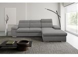 Ecksofa WERK2 "Palma modernes Schlafsofa mit Bettkasten, L-Form, B/T 282/185 cm", hellgrau, B:282cm H:88cm T:185cm, 92% Polyester, 8% Nylon, Sofas, Ecksofa, Kopfteile verstellbar, komfortable Wellenunterfederung, L-Form