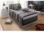 Polsterbett "Davos", grau (dunkelgrau), B:125cm H:98cm L:210cm, Bezug Bett: Microfaser (100% Polyester);Bonnell-Federkernmatratze: 51% Polypropylen, 39% Polyester und 10% Baumwolle;Kaltschaummatratze: 100% Polyester, Bezug abnehm- und waschbar bis 60C, WESTFALIA SCHLAFKOMFORT, Betten, Polsterbett, inkl. Bettkasten bei Ausführung mit Matratze