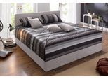 Polsterbett "Davos", grau (hellgrau), B:185cm H:98cm L:210cm, Bezug Bett: Microfaser (100% Polyester);Bonnell-Federkernmatratze: 51% Polypropylen, 39% Polyester und 10% Baumwolle;Kaltschaummatratze: 100% Polyester, Bezug abnehm- und waschbar bis 60C, WESTFALIA SCHLAFKOMFORT, Betten, Polsterbett, inkl. Bettkasten bei Ausführung mit Matratze