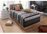 Polsterbett "Davos", braun, B:105cm H:98cm L:210cm, Bezug Bett: Microfaser (100% Polyester);Bonnell-Federkernmatratze: 51% Polypropylen, 39% Polyester und 10% Baumwolle;Kaltschaummatratze: 100% Polyester, Bezug abnehm- und waschbar bis 60C, WESTFALIA SCHLAFKOMFORT, Betten, Polsterbett, inkl. Bettkasten bei Ausführung mit Matratze