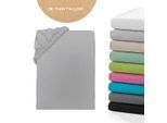 Spannbettlaken TOM TAILOR HOME "Tom Tailor Jersey", hellgrau, B:90cm L:200cm, Jersey, Obermaterial: 100% Baumwolle, Bettlaken, Spannbettlaken, ab Größe 90x200 cm, Laken in hochwertiger Jersey Qualität