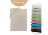 Spannbettlaken TOM TAILOR HOME "Tom Tailor Jersey", beige, B:180cm L:200cm, Jersey, Obermaterial: 100% Baumwolle, Bettlaken, Spannbettlaken, ab Größe 90x200 cm, Laken in hochwertiger Jersey Qualität