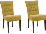 Esszimmerstuhl HOME AFFAIRE "Queen", gelb (senf, wenge), B:46cm H:93cm T:64cm, Polyester, Stühle, Esszimmerstuhl, Polsterstuhl mit Knopfheftung, 2er, 4er oder 6er Set