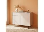 Lowboard "Essentials, Kommode, Anrichte, Kombikommode, Schrank mit Metallfüßen", beige (kaschmir), B:111cm H:88,2cm T:42cm, Holzwerkstoff, MDF, LEGER HOME BY LENA GERCKE, Sideboards, Lowboard, Breite: 111 cm, UV lackiert, Push-to-open-Funktion