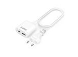 USB-Ladegerät HAMA "USB Netzteil mit 1,9 m langem Kabel, 3,5A, 1x USB A, 1x USB C, Weiß", weiß, Ladegeräte, USB-Ladegerät
