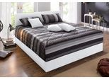 Polsterbett "Davos", weiß, B:185cm H:98cm L:210cm, Bezug Bett: Microfaser (100% Polyester);Bonnell-Federkernmatratze: 51% Polypropylen, 39% Polyester und 10% Baumwolle;Kaltschaummatratze: 100% Polyester, Bezug abnehm- und waschbar bis 60C, WESTFALIA SCHLAFKOMFORT, Betten, Polsterbett, inkl. Bettkasten bei Ausführung mit Matratze