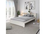 Massivholzbett OTTO HOME "KERO"Stauraum im Kopfteil", weiß, B:164cm L:224cm, Betten, Massivholzbett, zertifiziertes Massivholz (Kiefer), optional mit Schublade