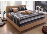 Polsterbett "Davos", braun, B:205cm H:98cm L:210cm, Bezug Bett: Microfaser (100% Polyester);Bonnell-Federkernmatratze: 51% Polypropylen, 39% Polyester und 10% Baumwolle;Kaltschaummatratze: 100% Polyester, Bezug abnehm- und waschbar bis 60C, WESTFALIA SCHLAFKOMFORT, Betten, Polsterbett, inkl. Bettkasten bei Ausführung mit Matratze