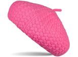 Baskenmütze STYLEBREAKER "Feinstrick Baskenmütze mit Flechtmuster", Damen, pink, Obermaterial: 100% Polyacryl PAN., Modisch, Mützen Baskenmütze