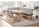 Eckbankgruppe OTTO HOME "Beluna + Cross Essecke Sitzgruppe Eckbank Küchenbank", grau, B:210cm H:89cm T:169cm, Sitzmöbel-Sets, Eckbankgruppe, Sitzgruppe Esszimmer Stühle Tisch und Bank bequem gepolstert