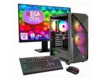 GAMEMAX Gaming-PC-Komplettsystem "MegaDeal Striker 2766 AMD Ryzen 5 5500 16GB 480GB SSD RTX 5060", Energieeffizienz: E, bunt (schwarz), Microsoft Windows 11 Home (64 Bit), 16 GB RAM 480 GB SSD, Computer_Komplettsysteme, Windows 11 + MSI PRO MP273A LED-Monitor, 69cm (27"), Gaming-PC-Komplettsystem