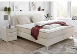 Boxspringbett JOCKENHÖFER GRUPPE "Elfie" inkl. Topper", weiß (beige, natur 485, 07), B:188cm L:209cm, Bezug Bett: Microfaser (100% Polyester);Topper und Matratzenspiegel: 100% Polyester, Komplettbetten, Boxspringbett, erhältlich in den Breiten 90,140 & 180cm und diversen Farbvarianten