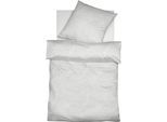 Bettwäsche FLEURESSE "Provence Prestige 344104", grau (silbergrau), B/L: 155cm x 200cm, 1 Stk., 1 Stk., Halbleinen, B/L: 80cm x 80cm, 2 Stk., Halbleinen, Obermaterial: 70% Baumwolle, 30% Leinen, Bettwäsche, Bettwäsche, 70% Baumwolle, 30% Leinen, in Gr. 135x200, 155x220, 200x200cm