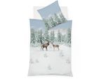 Wendebettwäsche FLEURESSE "Milano D", blau, B/L: 155cm x 200cm, 1 Stk., 1 Stk., Mako-Satin, B/L: 80cm x 80cm, 2 Stk., Mako-Satin, Obermaterial: 100% Baumwolle, Bettwäsche, Wendebettwäsche, Mako Satin, Baumwolle, in Gr. 135x200, 155x220, 200x200cm