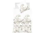 Wendebettwäsche FLEURESSE "Provence Cassis", beige (leinen), B/L: 155cm x 200cm, 1 Stk., 1 Stk., Halbleinen, B/L: 80cm x 80cm, 2 Stk., Halbleinen, Obermaterial: 50% Baumwolle, 50% Leinen, Bettwäsche, Wendebettwäsche, 50% Baumwolle, 50% Leinen, in Gr. 135x200, 155x220, 200x200cm