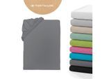 Spannbettlaken TOM TAILOR HOME "Tom Tailor Jersey", grau, B:90cm L:200cm, Jersey, Obermaterial: 100% Baumwolle, Bettlaken, Spannbettlaken, ab Größe 90x200 cm, Laken in hochwertiger Jersey Qualität