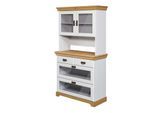 Buffet OTTO HOME "Rügen", weiß (weiß, honig), B:95cm H:168,3cm T:40cm, Massivholz, Schränke, Buffet, zertifiziertes Massivholz, Höhe 168 cm, im Landhausstil