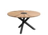 Ambia Garden Gartentisch Teakholz, Natur, Holz, Metall, Teakholz, rund, 150x75x150 cm, Gartenmöbel, Gartentische, Gartentische