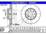 ATE Bremsensatz, Scheibenbremse ijzjsghor4 Vorderachse belüftet 257mm 22mm für Opel Fiat Vaughall Citroën Peugeot