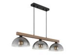 Globo , Grau, Klar, Schwarz, Dunkelbraun , Holz, Metall, Glas, Textil , 30x120x114 cm , CE , beliebig kürzbar , Beleuchtung, Innenleuchten, Hängeleuchten