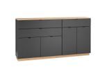 Livetastic , Anthrazit, Eichefarben , Holzwerkstoff , 4 Fächer , 3 Schublade(n) Schubladen , 191x100x38 cm , Beimöbel erhältlich ,