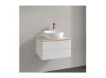 Villeroy und Boch Antao Waschtisch-Unterschrank L18053MT mit Beleuchtung, 2 Auszüge, 600 x 360 x 500 mm, Front ohne Struktur, White Matt Lacquer / Botticino