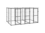 VidaXL Outdoor-Hundezwinger Stahl mit Dach schwarz 3,3 m, 2,2 m, 1,8 m