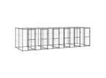 VidaXL Outdoor-Hundezwinger Stahl mit Dach schwarz 6,6 m, 2,2 m, 1,8 m