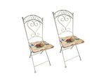 HTI-Line Metallstuhl 2er Set Flowers and Plants