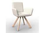 Armlehnstuhl Mairo Creme Cord Gepolstert