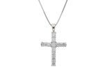 Kette mit Anhänger VIVANCE "Kreuz", silber 925, Halsketten, Damen, Silber 925 (Sterlingsilber), Zirkonia