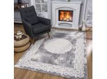 Teppich SANAT "Harmony 3205, auch als Läufer und rund", hellgrau, B:240cm H:12mm L:330cm, Kunstfaser, Teppiche, Teppich, Wohnzimmer, Kurzflor, modern, Orient Optik, Schlafzimmer