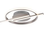 JUST LIGHT Deckenleuchte "KORSA", grau (stahl), 1, Ø 31cm H: 4,5cm, 1 Stk., Leuchten, LED, dimmbar, Simply Dim, Memory, nach Trennung vom Netz, Deckenleuchte
