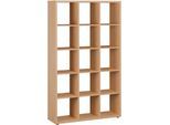 Standregal FORTE "Mauro, Raumteiler, sorgt für Stil und Ordnung", eiche, B:107,2cm H:176,3cm T:32,9cm, Holzwerkstoff, Regale, Standregal, 5 Fächer, Jedes Fach ist bis zu 5 kg belastbar, Fachgröße 33x33cm