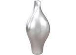 Bodenvase GILDE "Bodenvase organisch Jolie silberfarben H. 71 cm", silberfarben, B:38cm H:71cm T:28cm, Kunstharz, Vasen, Bodenvase