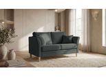 2-Sitzer HOME AFFAIRE "Arellano, Breite 155 cm", dunkelgrau, B:155cm H:87cm T:86cm, Sofas, 2-Sitzer, klassisches Design, 2 Zierkissen inklusive, Webstoff fein, Chenille