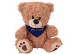 Kuscheltier HEUNEC "Bär, sitzend mit blauem Halstuch", braun (braun, blau), Plüschfiguren, KinderH:25cm, Plüsch, Kuscheltier, mit individuell bestickbarem Halstuch, H:25cm