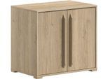 Kommode VIPACK "SAM mit 2 Drehtüren, dahinter 1 Fachböden, universell einsetzbar", braun (eiche dekor), B:67,7cm H:61,5cm T:43cm, Holzwerkstoff, Sideboards, Kommode, Pflegeleichte Oberfläche in Eiche oder Weiß Dekor