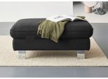 Hocker COTTA "Driver", schwarz (charcoal), B:101cm H:46cm T:65cm, 100% Polyester, Hocker, Hocker, mit edlen Metallfüßen