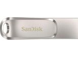 SANDISK USB-Stick "Ultra Dual Drive Luxe USB Type-C™ 128 GB", silber (silberfarben), 128GB GB, USB-Sticks, USB-Stick