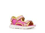 Sandale GEOX "J SANDAL AIRADYUM GI", Mädchen, Gr. 29, pink, gelb, Synthetik, Textil, Schuhe Sandale, Klettschuh mit Logo, Größenschablone zum Download